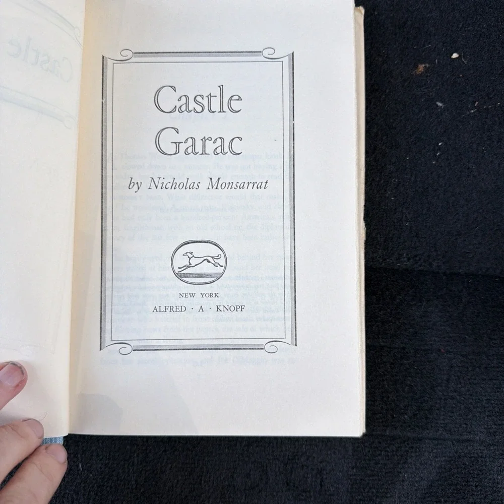 Castle Garac by Nicholas Monsarrat 1955 Vtg book HCDJ gothic 1st Ed 7th Printing